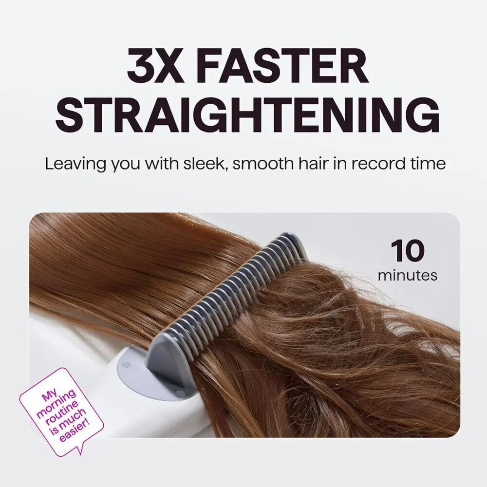 Steam Hair Straightener Brush Ceramic 3-in-1 Comb & Steam for Nourished Hair